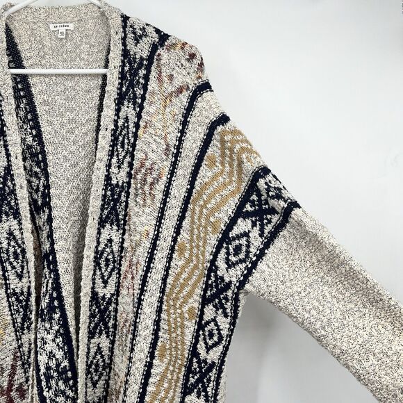 En Creme M/L Western Cardigan Knit Kimono Country Boho Festival Hippie Fringe - Picture 2 of 8